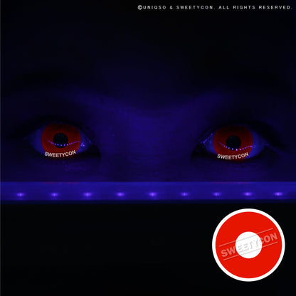 Sweety Crazy UV Glow Red (1 lens/pack)-UV Contacts-SweetyCon