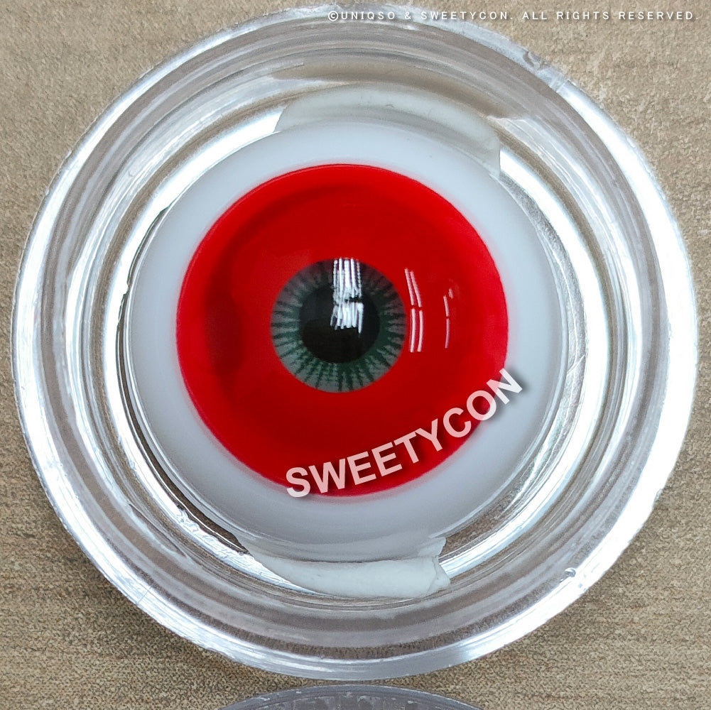 Sweety Crazy UV Glow Red (1 lens/pack)-UV Contacts-SweetyCon