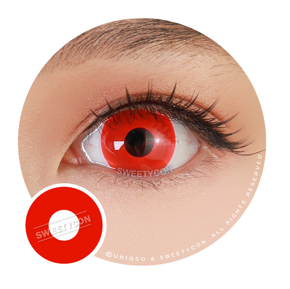 Sweety Crazy UV Glow Red (1 lens/pack)-UV Contacts-SweetyCon