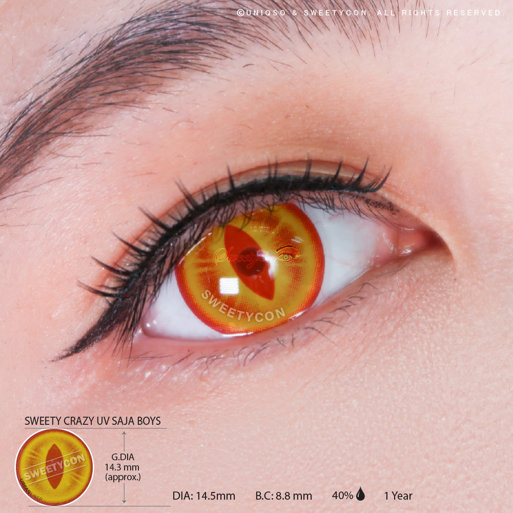 Sweety Crazy UV Orange Demon Eye / Cat Eye (1 lens/pack)-Crazy Contacts-UNIQSO