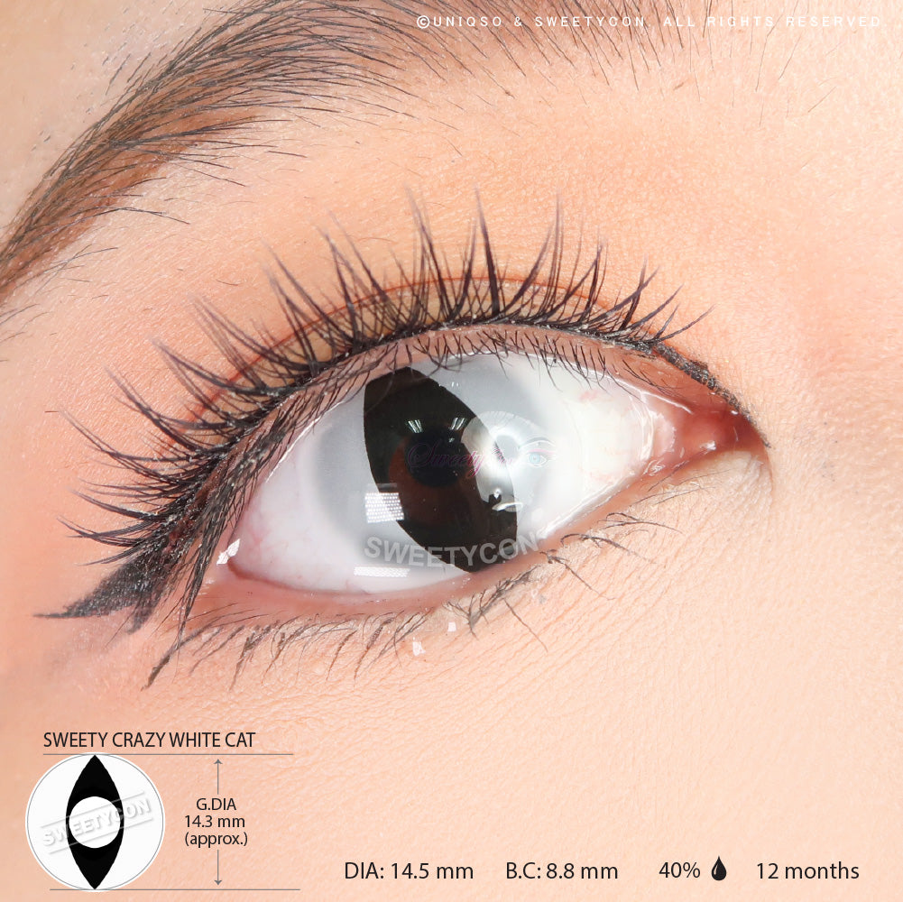 Sweety Crazy UV White Cat (1 lens/pack)-Crazy Contacts-SweetyCon
