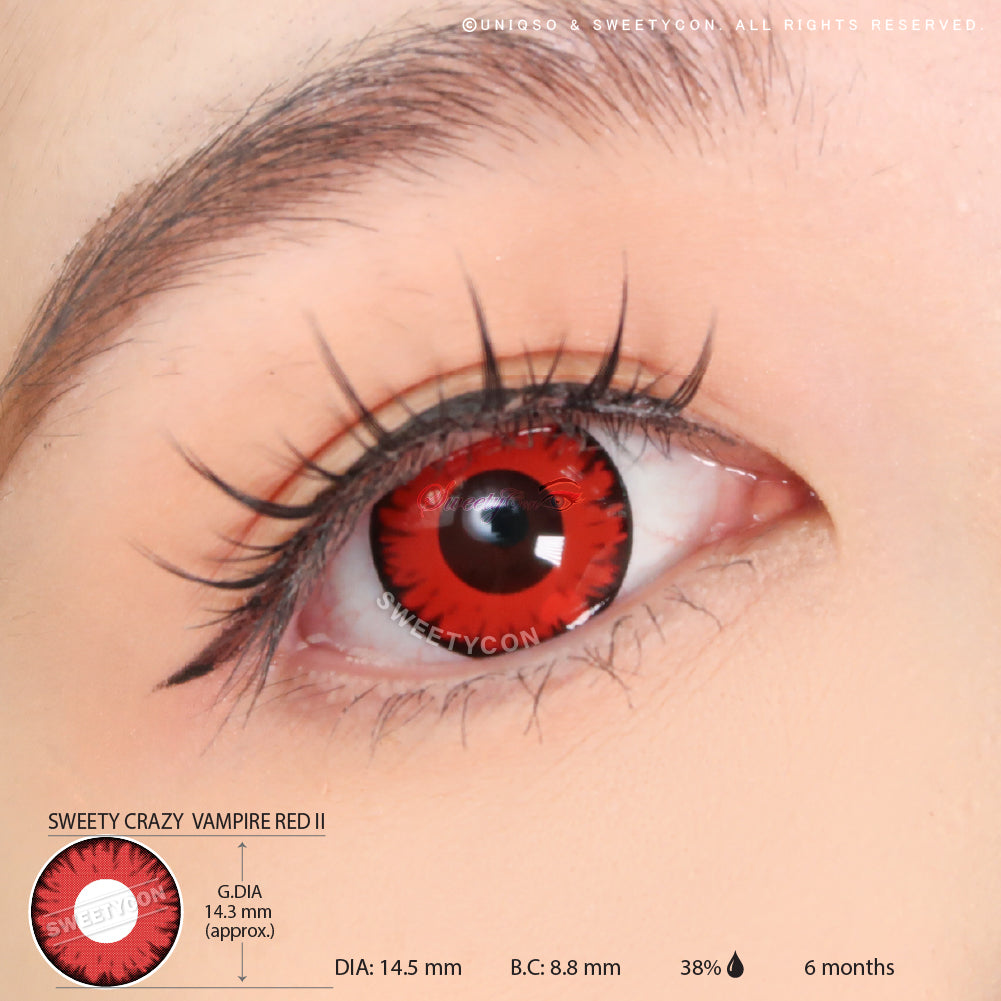 Sweety Crazy Vampire Red II (1 lens/pack)-Crazy Contacts-SweetyCon