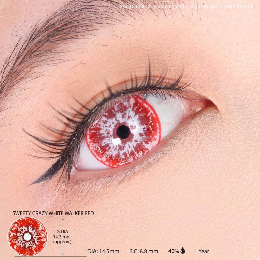 Sweety Crazy White Walker Red (1 lens/pack)-Crazy Contacts-SweetyCon