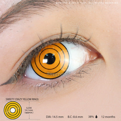 Sweety Crazy Yellow Rings (1 lens/pack)-Crazy Contacts-UNIQSO
