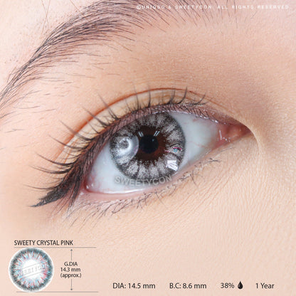 Sweety Crystal Pink (1 lens/pack)-Colored Contacts-SweetyCon