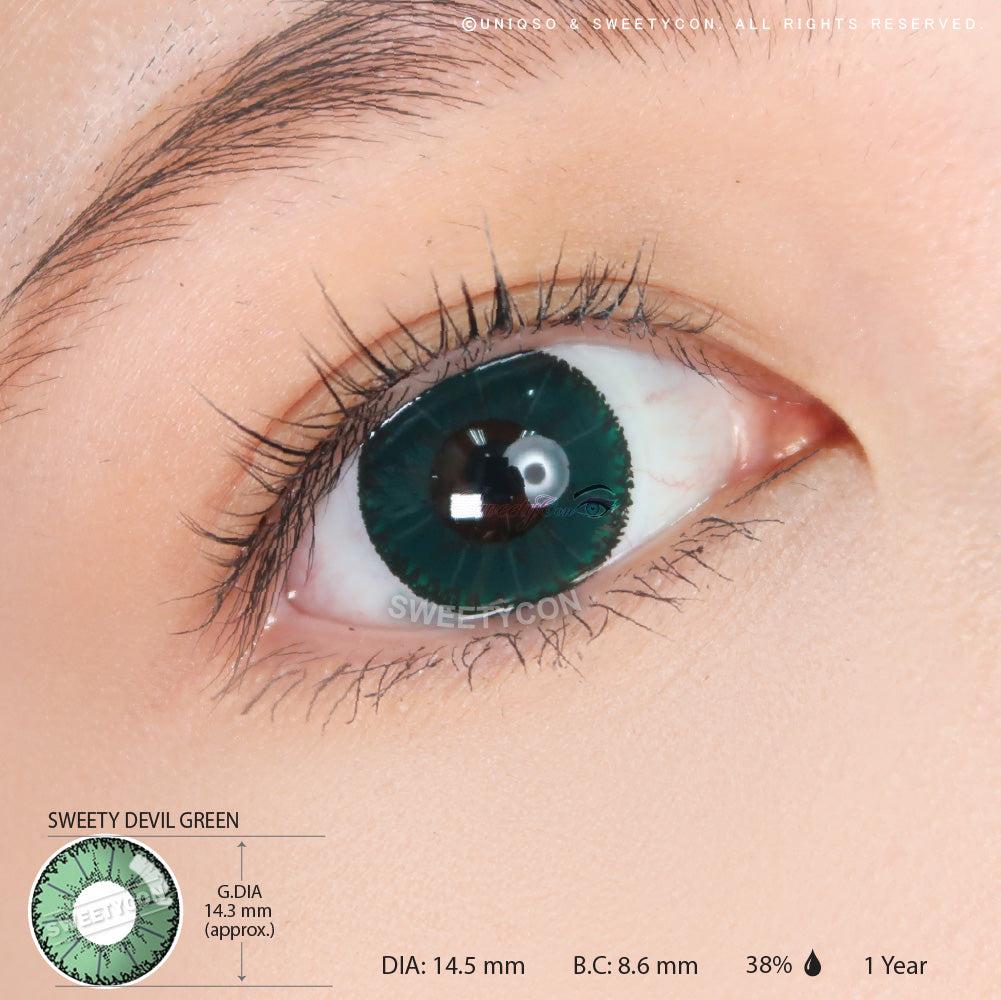 Sweety Devil Green (1 lens/pack)-Colored Contacts-SweetyCon