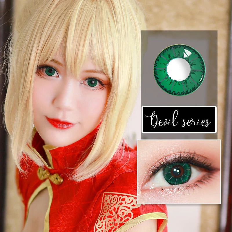 Sweety Devil Green (1 lens/pack)-Colored Contacts-SweetyCon