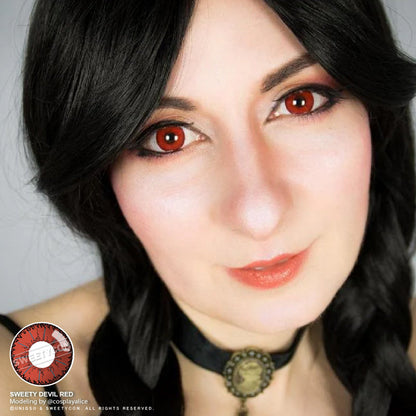 Sweety Devil Red (1 lens/pack)-Colored Contacts-SweetyCon
