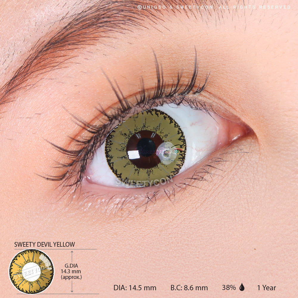 Sweety Devil Yellow (1 lens/pack)-Colored Contacts-SweetyCon