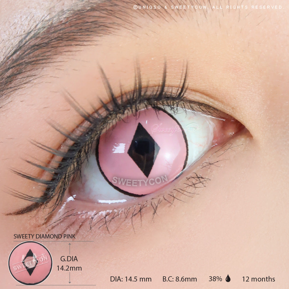 Sweety Diamond Pink (1 lens/pack)-Colored Contacts-SweetyCon