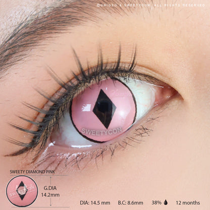 Sweety Diamond Pink (1 lens/pack)-Colored Contacts-SweetyCon