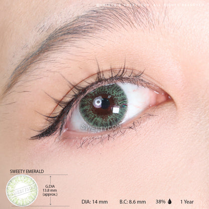 Sweety Emerald (1 lens/pack)-Colored Contacts-SweetyCon