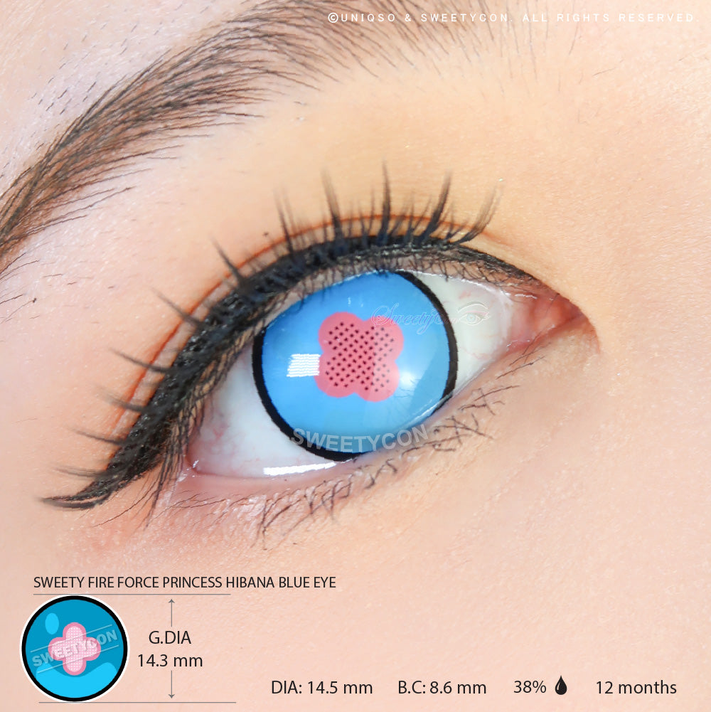 Sweety Fire Force Princess Hibana Blue Eye (1 lens/pack)-Colored Contacts-SweetyCon