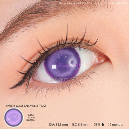 Sweety Glass Ball Violet (1 lens/pack)-Colored Contacts-SweetyCon