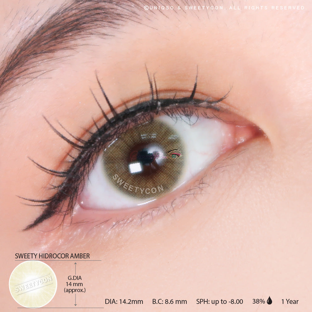 Sweety Hidrocor Amber (1 lens/pack)-Colored Contacts-SweetyCon