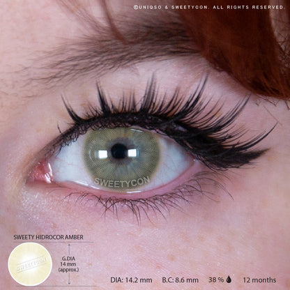 Sweety Hidrocor Amber (1 lens/pack)-Colored Contacts-SweetyCon
