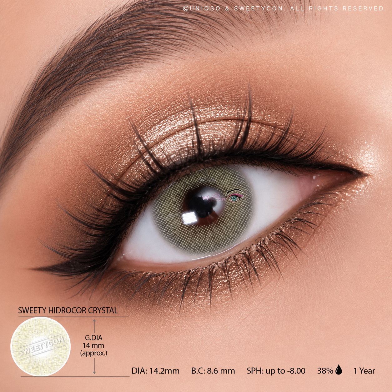 Sweety Hidrocor Crystal (1 lens/pack)-Colored Contacts-SweetyCon