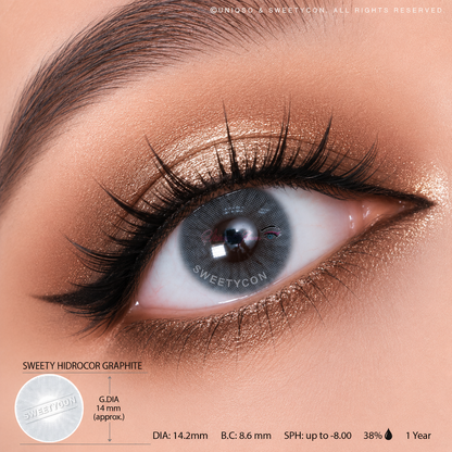 Sweety Hidrocor Graphite (1 lens/pack)-Colored Contacts-SweetyCon