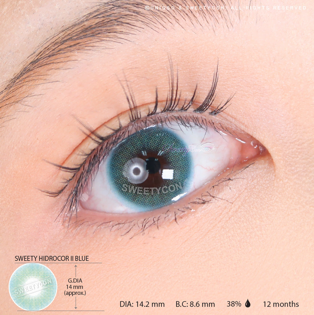 Sweety Hidrocor II Blue (1 lens/pack)-Colored Contacts-SweetyCon