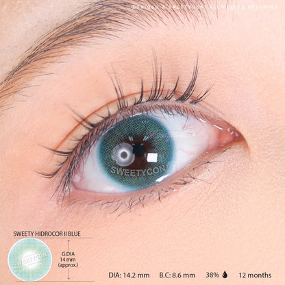 Sweety Hidrocor II Blue (1 lens/pack)-Colored Contacts-SweetyCon