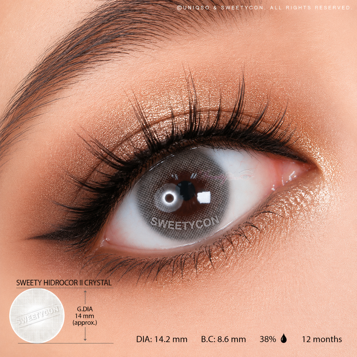 Sweety Hidrocor II Crystal (1 lens/pack)-Colored Contacts-SweetyCon