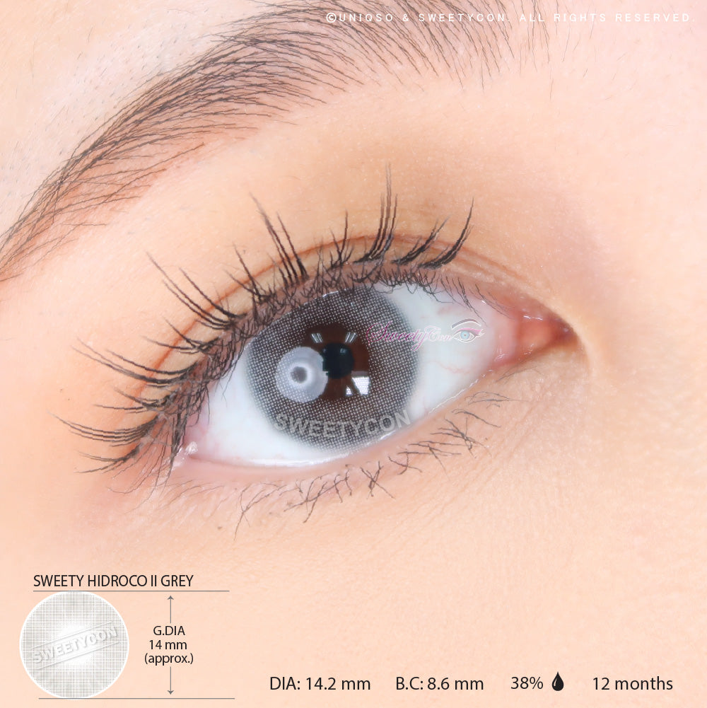 Sweety Hidrocor II Grey (1 lens/pack)-Colored Contacts-SweetyCon