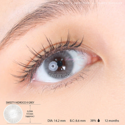 Sweety Hidrocor II Grey (1 lens/pack)-Colored Contacts-SweetyCon