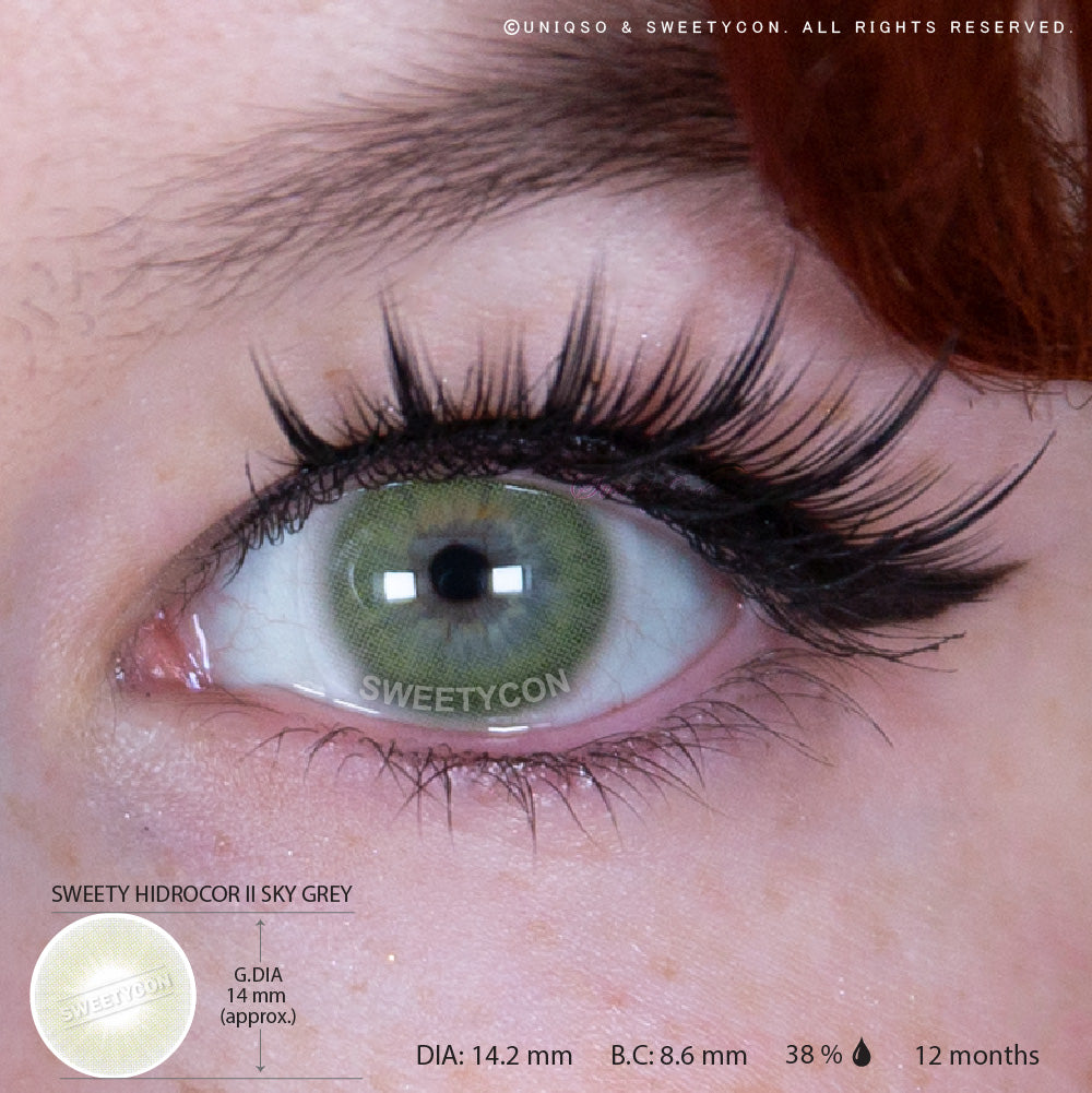 Sweety Hidrocor II Sky Grey (1 lens/pack)-Colored Contacts-SweetyCon