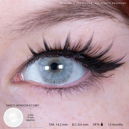 Sweety Hidrocor Icy Grey (1 lens/pack)-Colored Contacts-SweetyCon