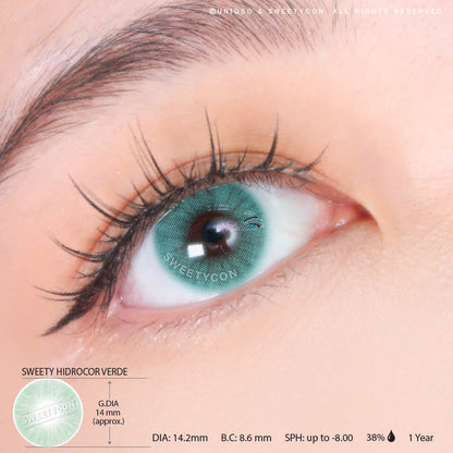 Sweety Hidrocor Verde (1 lens/pack)-Colored Contacts-SweetyCon