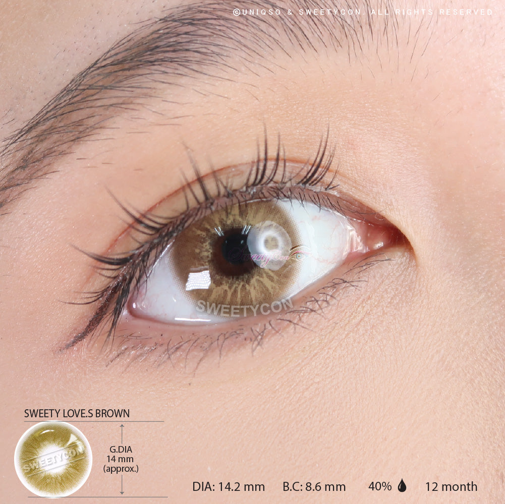 Sweety Love.S Brown (1 lens/pack)-Colored Contacts-SweetyCon