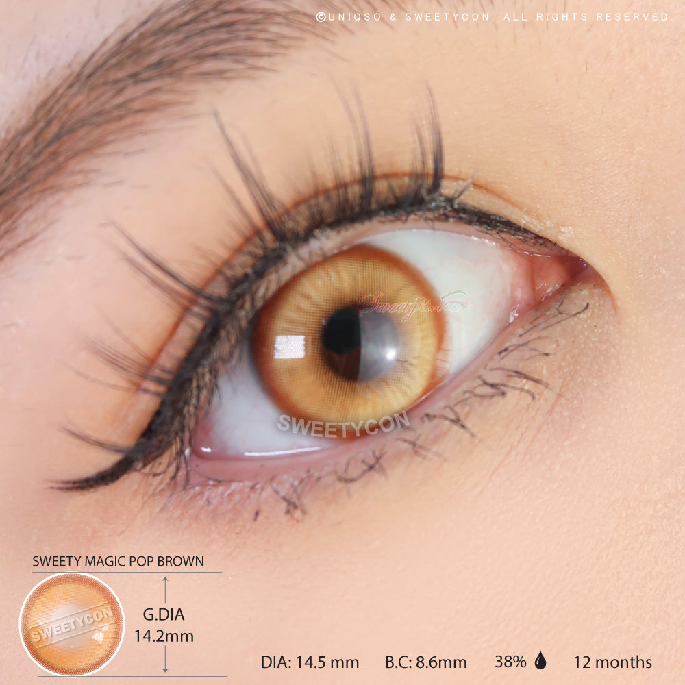 Sweety Magic Pop Brown (1 lens/pack)-Colored Contacts-SweetyCon