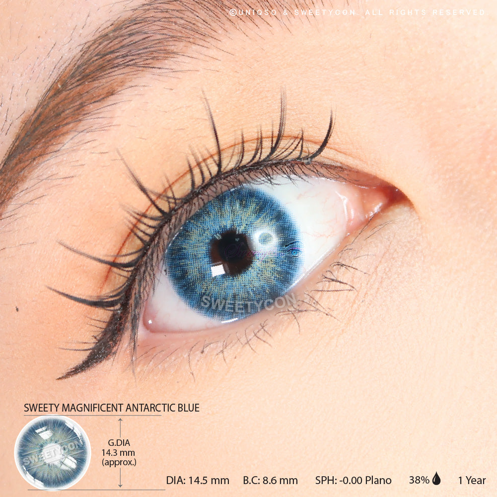 Sweety Magnificent Antarctic Blue (1 lens/pack)-Colored Contacts-SweetyCon
