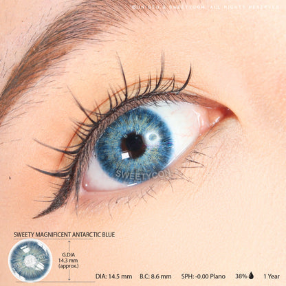 Sweety Magnificent Antarctic Blue (1 lens/pack)-Colored Contacts-SweetyCon