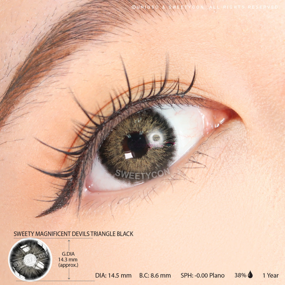 Sweety Magnificent Devils Triangle Black (1 lens/pack)-Colored Contacts-SweetyCon