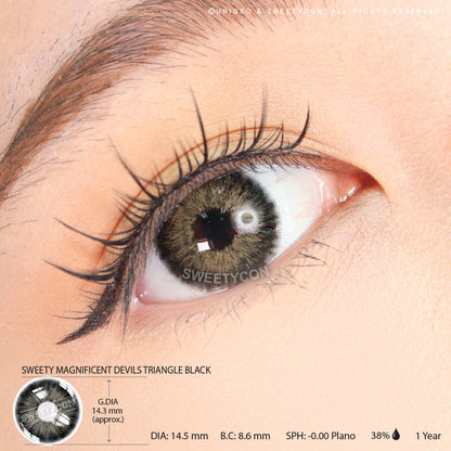 Sweety Magnificent Devils Triangle Black (1 lens/pack)-Colored Contacts-SweetyCon