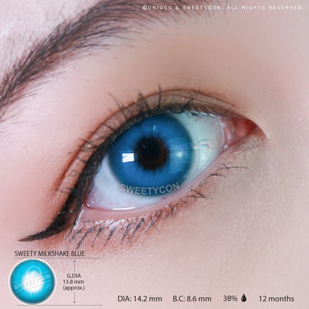 Sweety Milkshake Blue (1 lens/pack)-Colored Contacts-SweetyCon