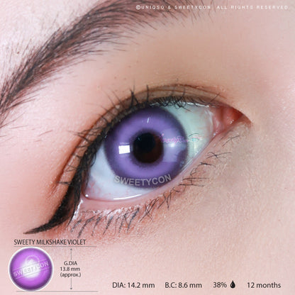 Sweety Milkshake Violet (1 lens/pack)-Colored Contacts-SweetyCon