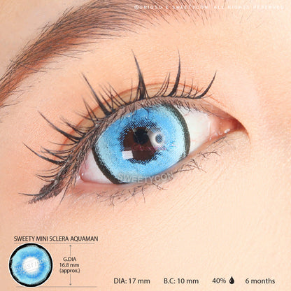 Sweety Mini Sclera Aquaman (1 lens/pack)-Mini Sclera Contacts-SweetyCon