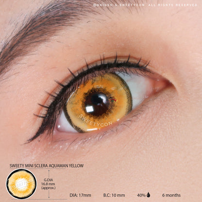 Sweety Mini Sclera Aquaman Yellow (1 lens/pack)-Mini Sclera Contacts-UNIQSO