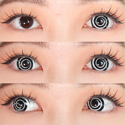 Sweety Mini Sclera Black Spiral (1 lens/pack)-Mini Sclera Contacts-SweetyCon