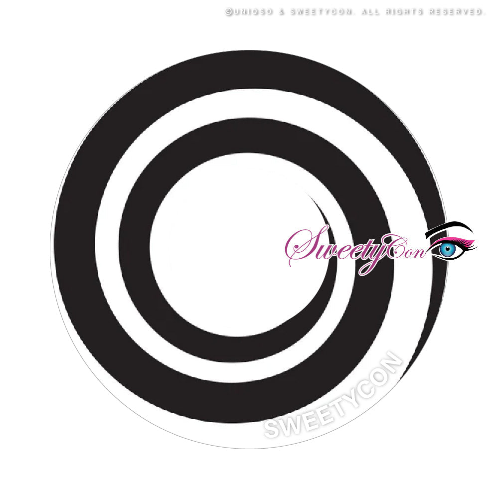 Sweety Mini Sclera Black Spiral (1 lens/pack)-Mini Sclera Contacts-SweetyCon