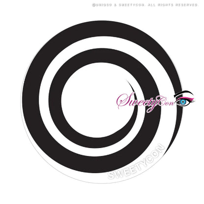 Sweety Mini Sclera Black Spiral (1 lens/pack)-Mini Sclera Contacts-SweetyCon