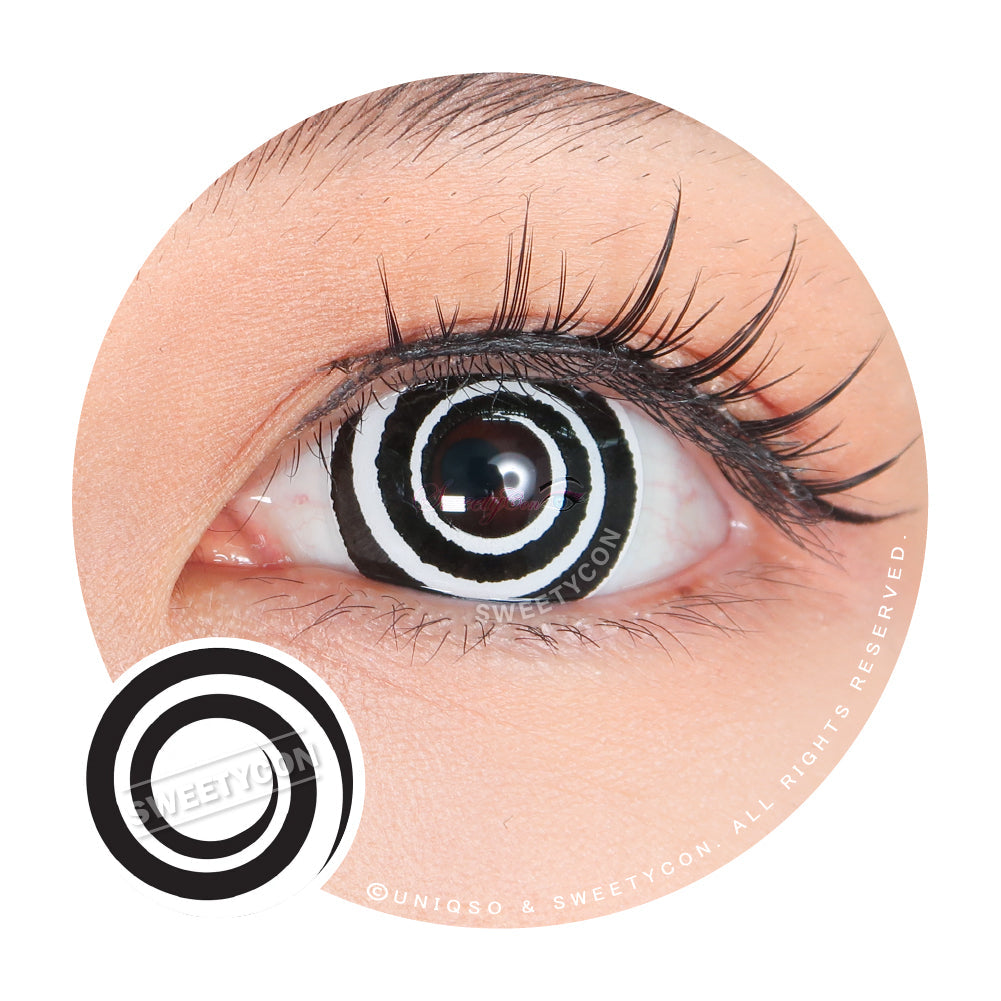 Sweety Mini Sclera Black Spiral (1 lens/pack)-Mini Sclera Contacts-SweetyCon
