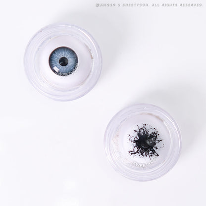 Sweety Mini Sclera Black Splash (1 lens/pack)-Mini Sclera Contacts-SweetyCon