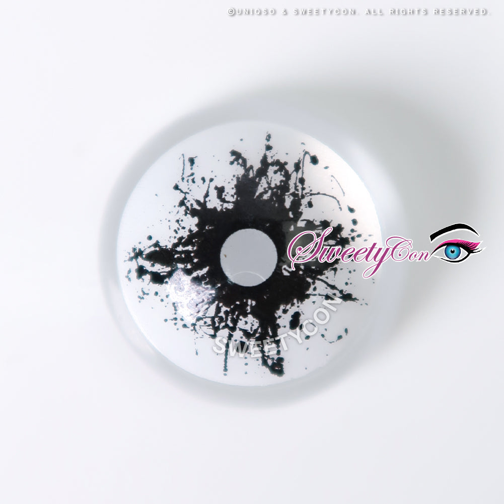 Sweety Mini Sclera Black Splash (1 lens/pack)-Mini Sclera Contacts-SweetyCon