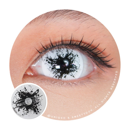 Sweety Mini Sclera Black Splash (1 lens/pack)-Mini Sclera Contacts-SweetyCon