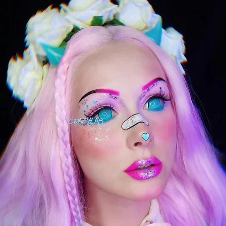 Sweety Mini Sclera Cyan Mesh Rim (1 lens/pack)-Mini Sclera Contacts-SweetyCon