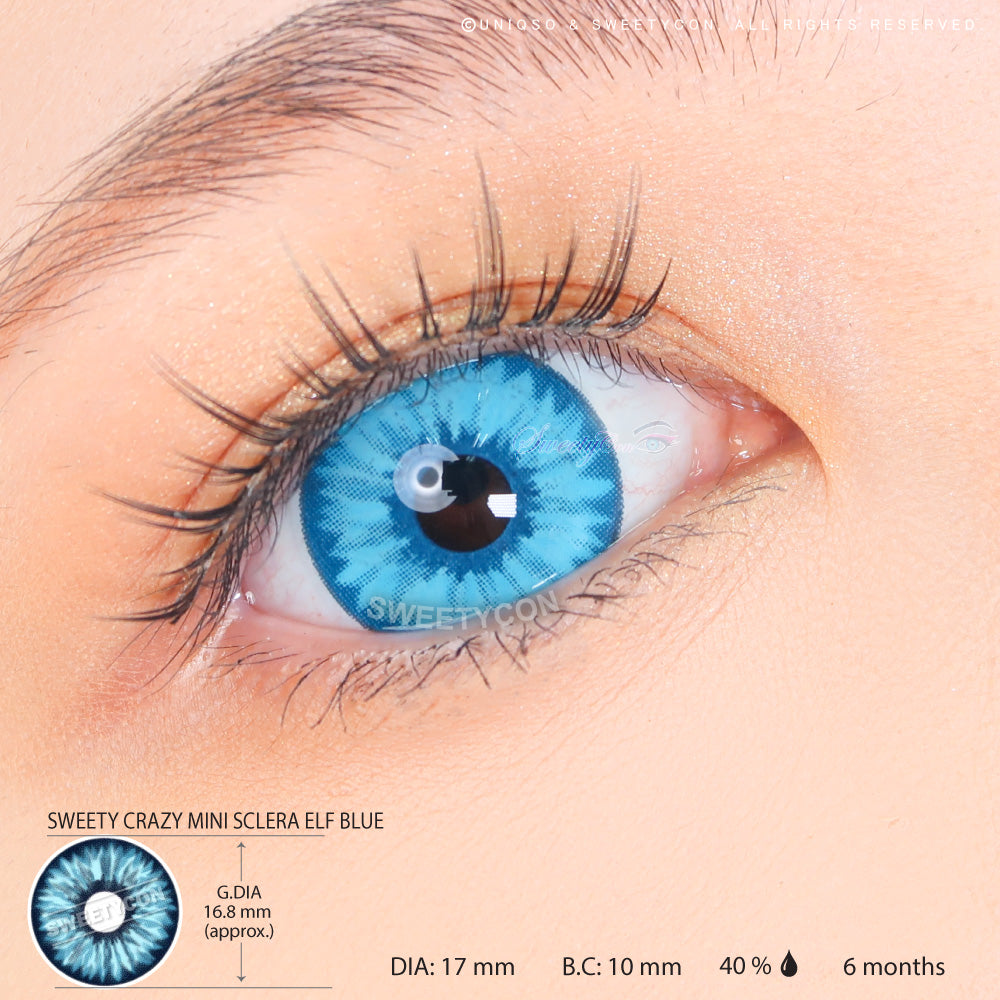 Sweety Mini Sclera Elf Blue (1 lens/pack)-Mini Sclera Contacts-SweetyCon