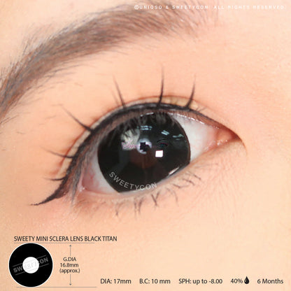 Sweety Mini Sclera Lens Black Titan (1 lens/pack)-Mini Sclera Contacts-UNIQSO